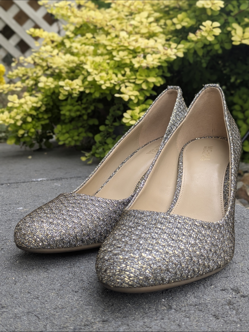 Sparkle Metallic Michael Kors Gold Sparkle Women's Dress Pumps